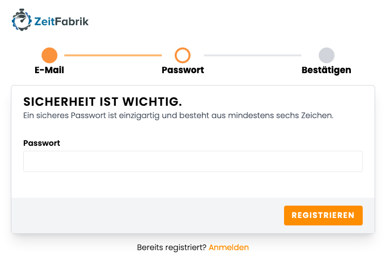 Passwort vergeben Passwort vergeben