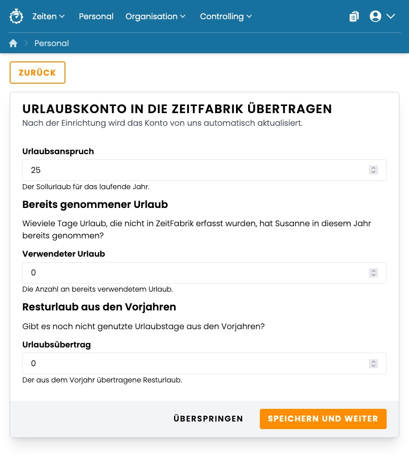 Urlaubskonto Urlaubskonto