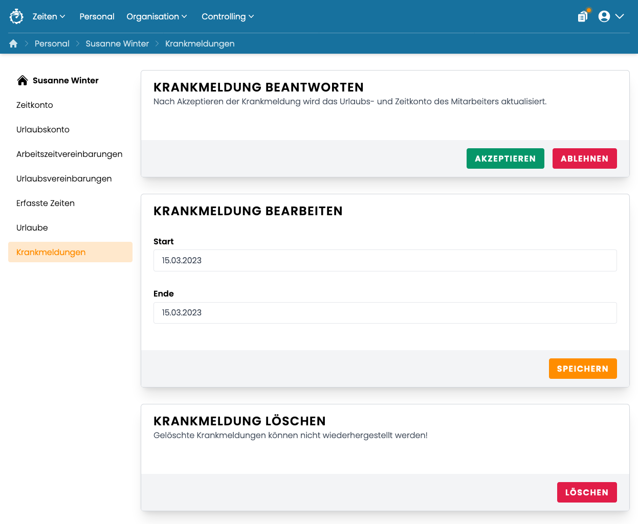 Krankmeldung freigeben Krankmeldung freigeben