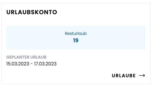 Urlaubskonto Dashboard Urlaubskonto Dashboard