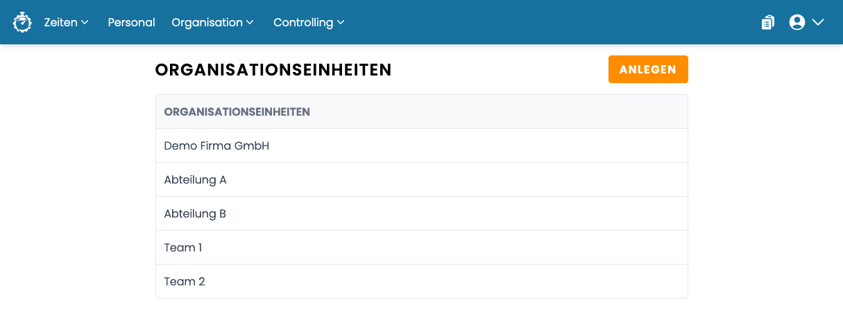 Organisationseinheit anlegen Organisationseinheit anlegen