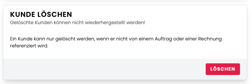 Kunden löschen Kunden löschen