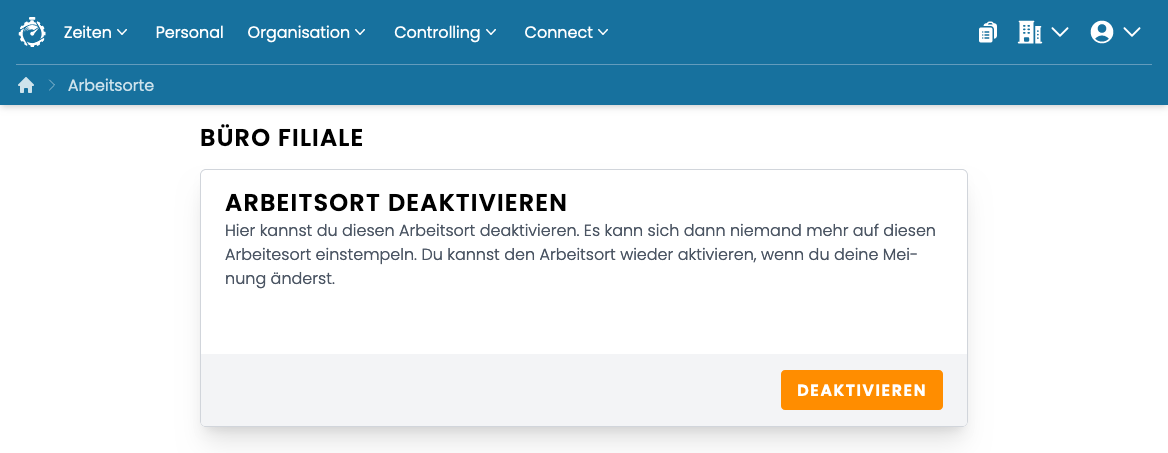 Arbeitsort deaktivieren Arbeitsort deaktivieren