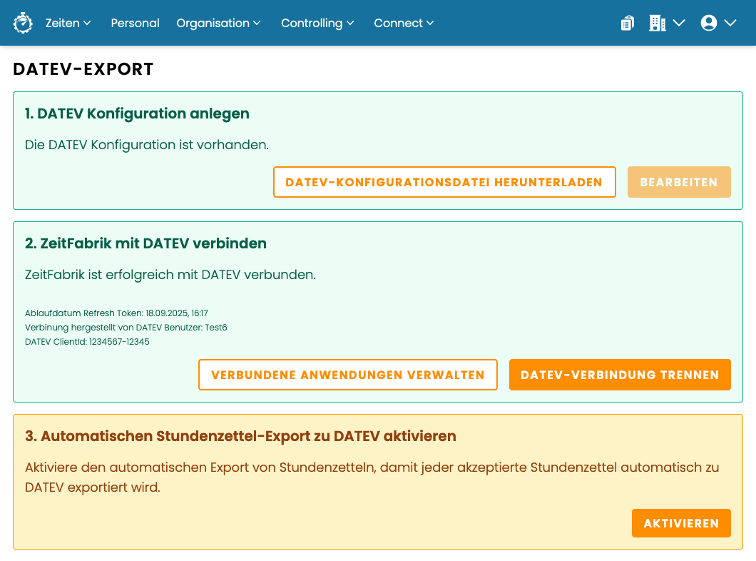 DATEV Verbindung hergestellt DATEV Verbindung hergestellt