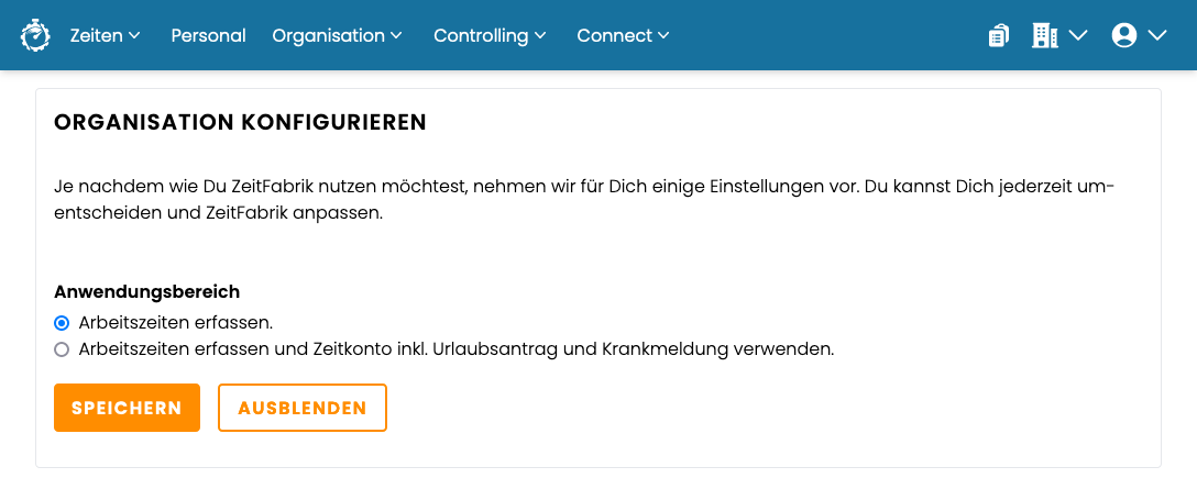 Anwendungsbereich wählen Anwendungsbereich wählen