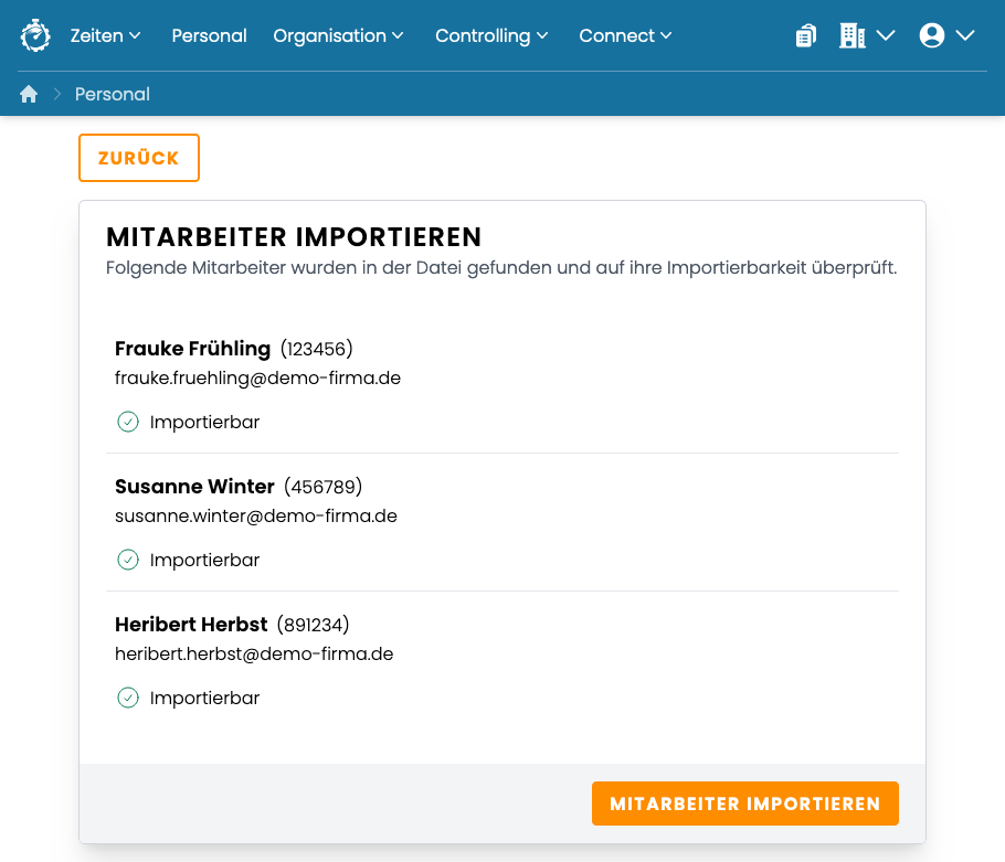 Import überprüfen Import überprüfen