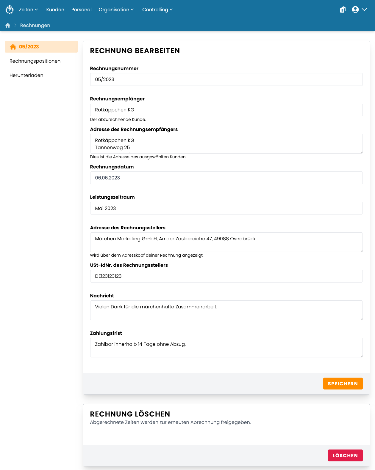 Rechnung bearbeiten Rechnung bearbeiten
