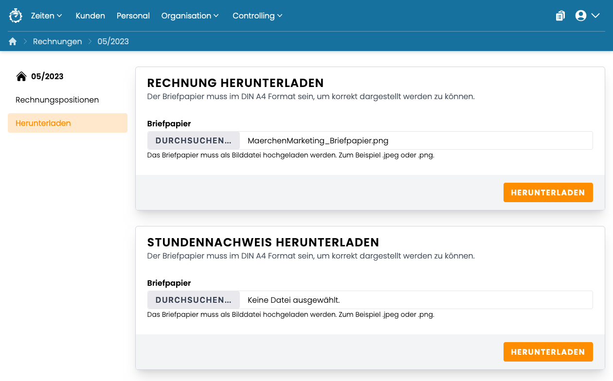 Rechnung herunterladen Rechnung herunterladen