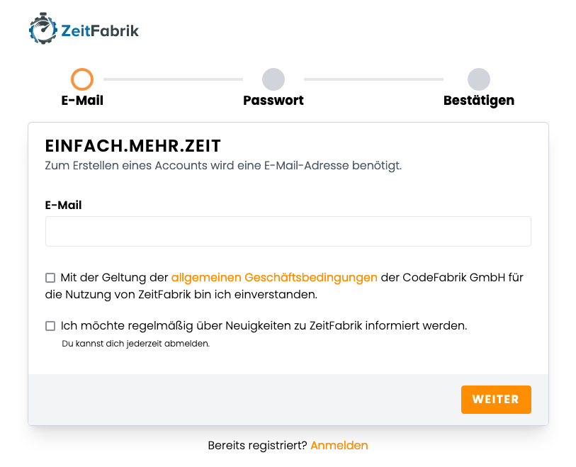 E-Mail Adresse angeben E-Mail Adresse angeben