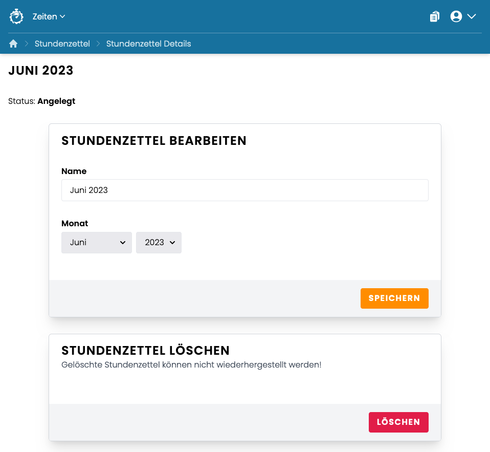 Stundenzettel bearbeiten Stundenzettel bearbeiten