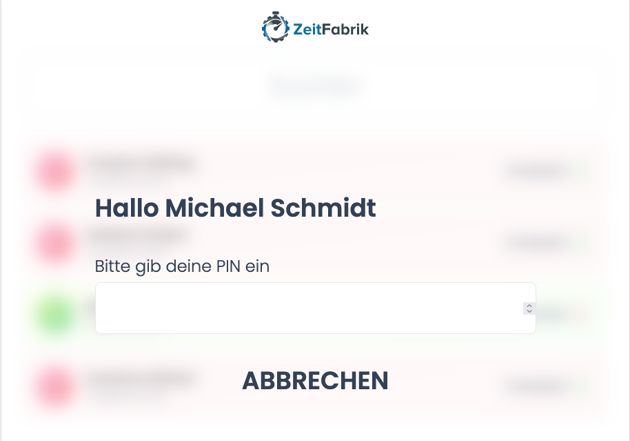 Zeit fabrik terminal terminal pin eingeben Zeit fabrik terminal terminal pin eingeben