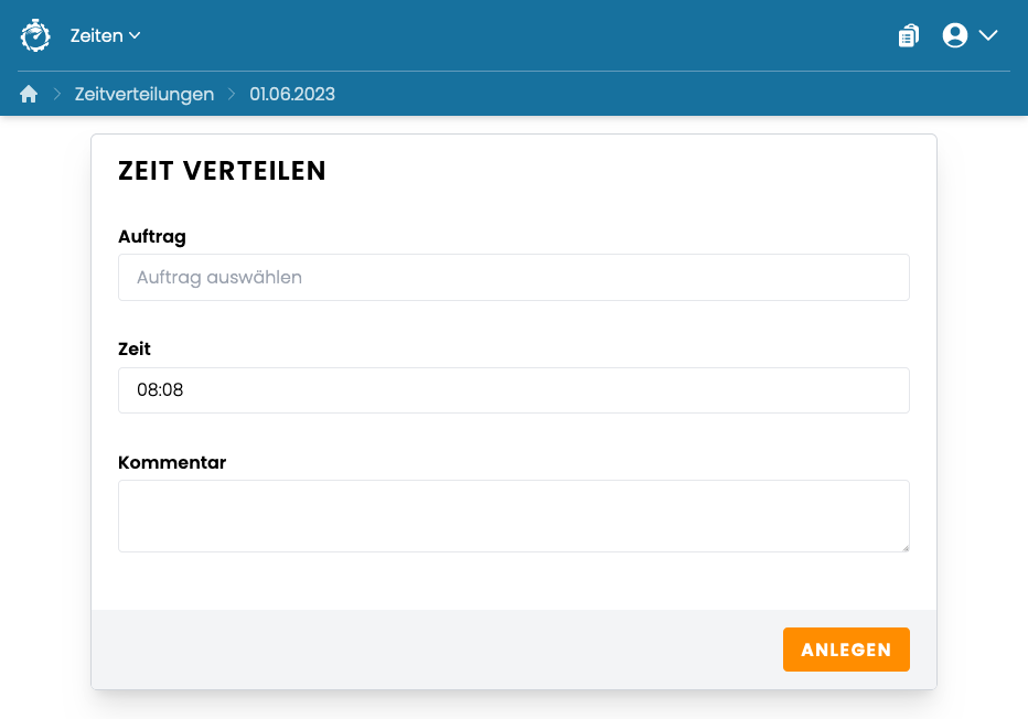 Zeit verteilen Zeit verteilen
