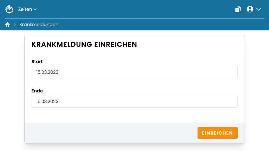 Krankmeldung einreichen Krankmeldung einreichen